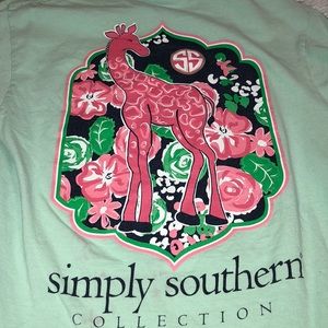Mint green simply southern giraffe tee